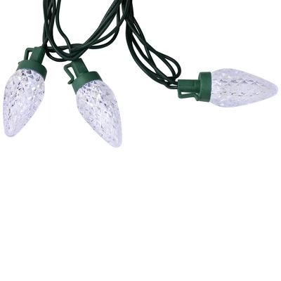 Northlight 100ct Pure White Faceted LED C9 Christmas Lights - 67ft Green Wire 6 Northlight 100ct Pure White Faceted LED C9 Christmas Lights - 67ft Green Wire - Image 4