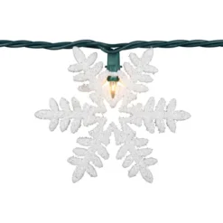 Northlight 10-Count White Glittered Snowflake Christmas Light Set, 6ft Green Wire -Northlight GUEST 2d84a416 828b 435d a8b3 caf0f2964b0f