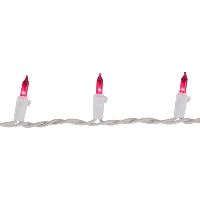 Northlight Mini Incandescent Christmas Lights - Pink - 20.25' White Wire - 100ct 6 Northlight Mini Incandescent Christmas Lights - Pink - 20.25' White Wire - 100ct - Image 4