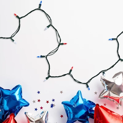 Northlight LED Mini Patriotic String Lights - Red, White And Blue - 32.75' - Green Wire - 100ct 3 Northlight LED Mini Patriotic String Lights - Red, White And Blue - 32.75' - Green Wire - 100ct