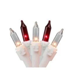 Northlight Mini Incandescent Christmas Lights - Red And Clear - 10' White Wire - 50ct -Northlight GUEST 2e089436 374a 4592 987c c69bd0c76a4f