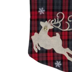 Northlight Plaid Merry Christmas Reindeer Stocking - 19" - Red And Green -Northlight GUEST 2e91c042 50d7 4e55 ab65 79671f39cf6a