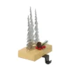 Northlight Galvanized Christmas Trees With Wooden Base Stocking Holder - 8.5" -Northlight GUEST 2f9edc54 0526 437f 869d 4e4df61b93ac