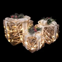Northlight LED Lighted Gift Boxes With Pine And Berries Christmas Decorations - 9.75" - Set Of 3 10 Northlight LED Lighted Gift Boxes With Pine And Berries Christmas Decorations - 9.75" - Set Of 3 -Northlight GUEST 2fb16e22 214c 42dc 93c1 c5ac6cafa8c7