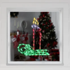 Northlight LED Lighted Candle Christmas Window Silhouette - 17.5" - Multicolor Lights -Northlight GUEST 3002f19b 5175 498a 979c d0ed011b8b0b