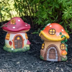 Northlight 6.25" Orange Mushroom House Outdoor Garden Statue -Northlight GUEST 301cb8f7 87b4 4456 a2bb 5b72f4006af0