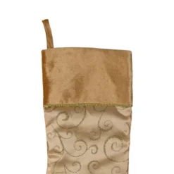 Northlight 20.5" Gold Glittered Swirl Christmas Stocking With Velveteen Cuff -Northlight GUEST 30c352a9 3242 4886 bc78 ec93a95c225b