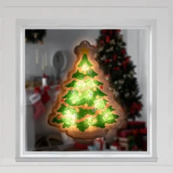 Northlight Lighted Holographic Christmas Tree Window Silhouette - 12.5" - Clear Lights -Northlight GUEST 31233ce1 9fa0 4a64 b381 186af8d1d558