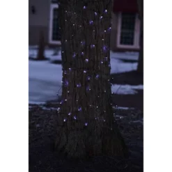 Northlight Net Style LED Tree Trunk Wrap Christmas Lights - 2' X 8' - Blue - Brown Wire