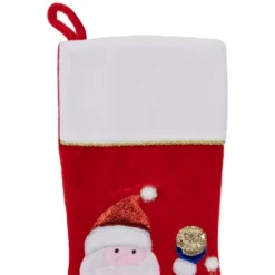 Northlight 20.5" Red And White Glittered Santa Claus And Reindeer Christmas Stocking -Northlight GUEST 31f3e736 0fd5 425d 9382 2a618966a228