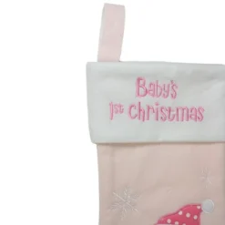 Northlight Baby's 1st Christmas Embroidered Teddy Bear Stocking - 19" - Pink And White -Northlight GUEST 32b1a19e aad8 41af 8d79 182df9033fe7
