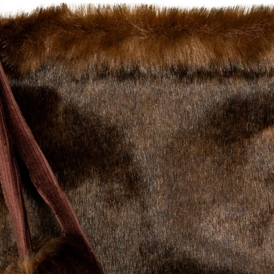 Northlight Mink Faux Fur Christmas Stocking With Pom Poms - 20.5" - Brown 7 Northlight Mink Faux Fur Christmas Stocking With Pom Poms - 20.5" - Brown - Image 5