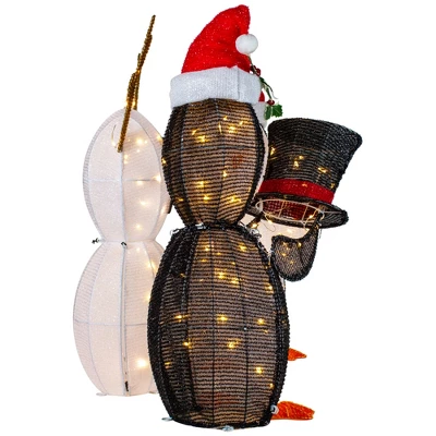 Northlight LED Lighted Penguins Building Snowman Outdoor Christmas Decoration - 35" - Set Of 3 5 Northlight LED Lighted Penguins Building Snowman Outdoor Christmas Decoration - 35" - Set Of 3 - Image 3