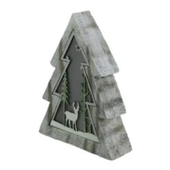 Northlight LED Lighted Tree With Reindeer In The Woods Scene Christmas Decoration - 13.5" -Northlight GUEST 36b5e74e 0493 4347 b6bb d6ea9875232b