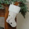 Northlight 19" Ivory White Gold Foil "Peace" Christmas Stocking With White Faux Fur Cuff -Northlight GUEST 378dedee 8e3c 4a20 9746 794bbe31ffdf