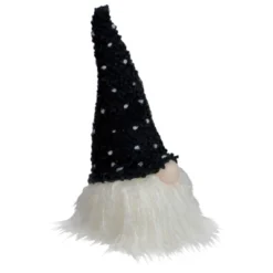 Northlight LED Lighted Polka Dot Knit Hat Gnome Christmas Decoration - 10" - Black And White -Northlight GUEST 37ee5a01 ed66 4a3d bb97 f5377aab9c5d