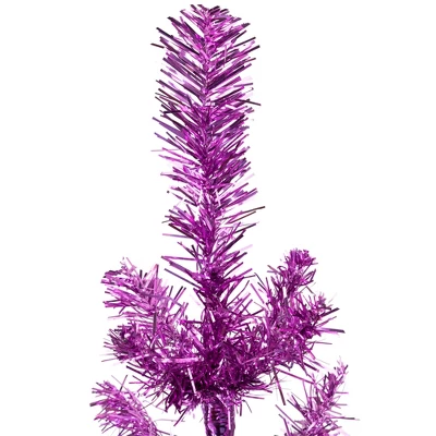 Northlight Medium Tinsel Twig Artificial Christmas Tree -3' - Purple - Unlit 4 Northlight Medium Tinsel Twig Artificial Christmas Tree -3' - Purple - Unlit - Image 2