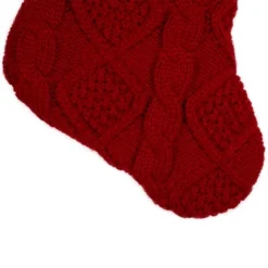 Northlight Cable Knit With Faux Fur Cuff Christmas Stocking - 20.5" - Red And White -Northlight GUEST 387f07e1 e735 45d9 acd3 0ff964b497cd