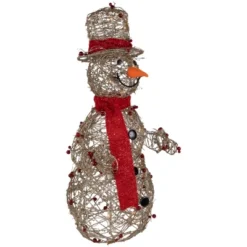 Northlight Lighted Glittered Snowman And Berries Outdoor Christmas Decoration - 28" -Northlight GUEST 38ef473e 4a6e 40e0 b055 7e01712b94d0