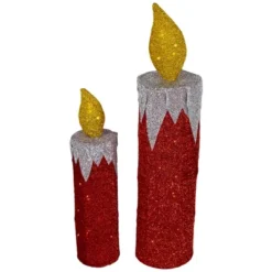Northlight LED Lighted Candles Outdoor Christmas Decorations - 22.75" - Red - Set Of 2 -Northlight GUEST 398cd9dc 5496 4036 ab9a 24414a68a580