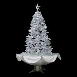 Northlight Lighted Musical Snowing Artificial White Tinsel Christmas Tree - 6' - White LED Lights -Northlight GUEST 3a2c34dd cf5e 42f3 86bc 6d860b278474