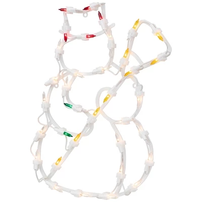 Northlight Lighted Snowman Christmas Window Silhouette Decoration - 15" - Multicolor Lights 6 Northlight Lighted Snowman Christmas Window Silhouette Decoration - 15" - Multicolor Lights - Image 4