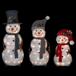 Northlight Lighted Snowman Family Outdoor Christmas Decoration - 39.5" - Warm White - Set Of 3 -Northlight GUEST 3b61b2ce dae9 46f9 8408 0fb9807781dc