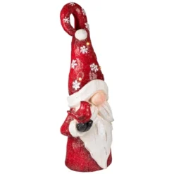 Northlight Gnome In Lighted Hat Holding Cardinal Christmas Decoration - 20" - LED Warm White Lights -Northlight GUEST 3b81e688 6062 4c21 98fc 0fbdff9e2120