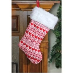 Northlight 19" Red And White Hearts With Snowflakes Knit Christmas Stocking Faux Fur Cuff 7 Northlight 19" Red And White Hearts With Snowflakes Knit Christmas Stocking Faux Fur Cuff -Northlight GUEST 3bbd35b5 da34 4d28 a0c3 7334406c5671