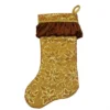 Northlight 19" Gold Sequined Floral Venetian Style Ruffle Cuff Christmas Stocking -Northlight GUEST 3bd87e52 4f58 4325 8d3c f8e2cb6dce4a