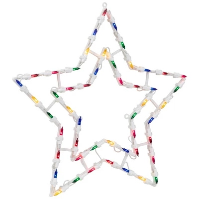 Northlight Lighted Star Christmas Window Silhouette Decoration - 16" - Multicolor Lights 5 Northlight Lighted Star Christmas Window Silhouette Decoration - 16" - Multicolor Lights - Image 3
