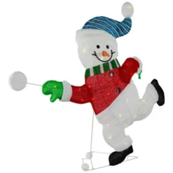 Northlight Lighted Snowman With Snowball Outdoor Christmas Decoration - 36.25" - Clear Lights -Northlight GUEST 3c28dbe8 0a25 4b05 8f5e 01c8c7a78540