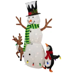 Northlight 3D LED Lighted Snowman And Penguin Outdoor Christmas Decoration - 48" - Warm White -Northlight GUEST 3c660317 483f 4251 9c3d a3e21a92a9c7