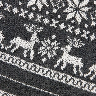 Northlight 19" Gray And White Reindeer And Snowflake Knit Christmas Stocking With Faux Fur Cuff 5 Northlight 19" Gray And White Reindeer And Snowflake Knit Christmas Stocking With Faux Fur Cuff - Image 3