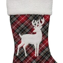 Northlight 20" Black And Red Tartan Reindeer Christmas Stocking With Cuff -Northlight GUEST 3edc4cad 726a 485d 96f3 b8c86d351bb9