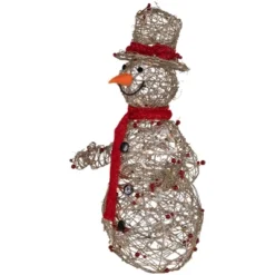 Northlight Lighted Glittered Snowman And Berries Outdoor Christmas Decoration - 28" -Northlight GUEST 3ef89f29 1ae1 403e 986a 549fbc5e2729