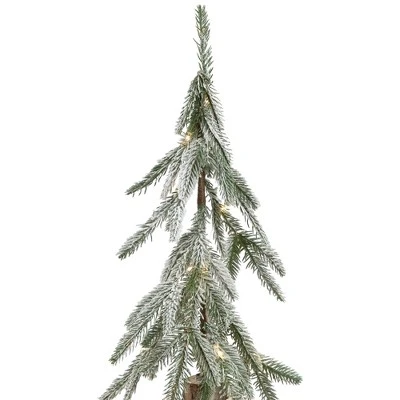 Northlight Pre-Lit Flocked Battery Operated Alpine Artificial Christmas Tree - 3' - Clear LED Lights 11 Northlight Pre-Lit Flocked Battery Operated Alpine Artificial Christmas Tree - 3' - Clear LED Lights - Image 9