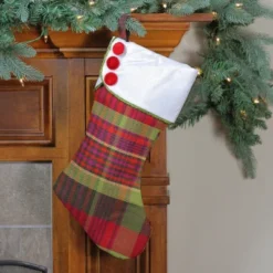 Northlight 19" Multi-Color Plaid Christmas Stocking With Green And Yellow Trim And Red Buttons 5 Northlight 19" Multi-Color Plaid Christmas Stocking With Green And Yellow Trim And Red Buttons -Northlight GUEST 40a457aa e1ec 4165 bdc7 451ce2d9d16e