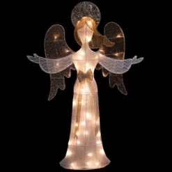 Northlight 49.25" LED Lighted White And Gold Angel Christmas Decoration -Northlight GUEST 4290ce10 0c0e 47f1 a4d6 ba4a502408bd