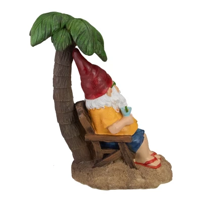 Northlight 12.25" Tropical Gnome With Palm Tree Outdoor Garden Statue 5 Northlight 12.25" Tropical Gnome With Palm Tree Outdoor Garden Statue - Image 3
