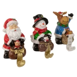 Northlight Santa, Snowman And Reindeer Christmas Stocking Holders - 5.25" - Set Of 3 -Northlight GUEST 43251c27 f1d7 48e2 8f4b cc8764a765aa