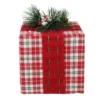 Northlight Plaid Gift Box With Pine Bow Christmas Decoration - 8" - Red And Green -Northlight GUEST 43df36ae 7eb0 4fb1 a688 c65c7c4f6e3f
