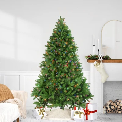Northlight Real Touch™️ Pre-Lit Full Noble Fir Artificial Christmas Tree - 6.5' - Multi-Color Lights 3 Northlight Real Touch™️ Pre-Lit Full Noble Fir Artificial Christmas Tree - 6.5' - Multi-Color Lights