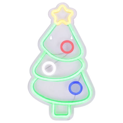 Northlight 15" LED Lighted Neon Style Christmas Tree Window Silhouette 4 Northlight 15" LED Lighted Neon Style Christmas Tree Window Silhouette - Image 2