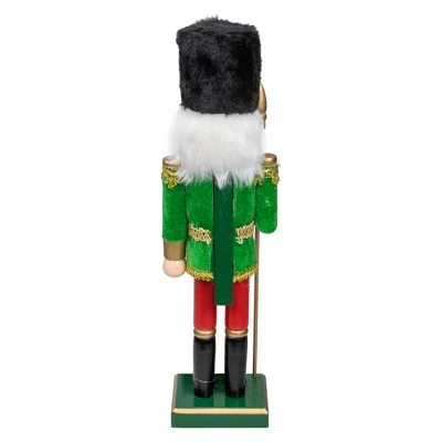 Northlight 14" Green And Red Christmas Nutcracker Soldier With Spear 6 Northlight 14" Green And Red Christmas Nutcracker Soldier With Spear - Image 4