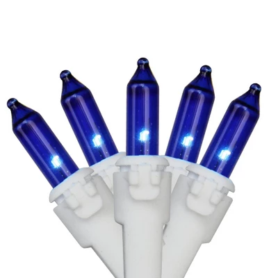 Northlight Mini Incandescent Christmas Lights - Blue - 20.25' White Wire - 100ct 3 Northlight Mini Incandescent Christmas Lights - Blue - 20.25' White Wire - 100ct