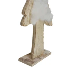 Northlight Snowy Wooden Tree Christmas Decoration - 14.5" - Beige And White -Northlight GUEST 46bcb865 6b91 40fc a82c 874df7d0a28a