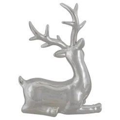 Northlight Shiny Ceramic Sitting Reindeer Christmas Decoration - 10" - Silver -Northlight GUEST 48887abe 484b 47bd 8095 c9e9e9c24a4f