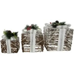 Northlight LED Lighted Gift Boxes With Pine And Berries Christmas Decorations - 9.75" - Set Of 3 8 Northlight LED Lighted Gift Boxes With Pine And Berries Christmas Decorations - 9.75" - Set Of 3 -Northlight GUEST 48ccaaae 685b 437d 8e59 502b6f1237b3