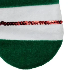Northlight 18" Red And Green Velvet Sequin Stripe Christmas Stocking -Northlight GUEST 4950cb76 728f 4421 8983 245e685fe624